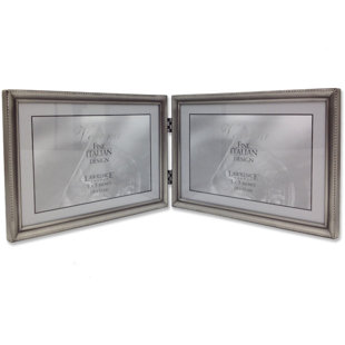 Shop 4x6 Hinged Double Horizontal Metal Picture Frame Pewter Double Picture Frame Spotthevulncom