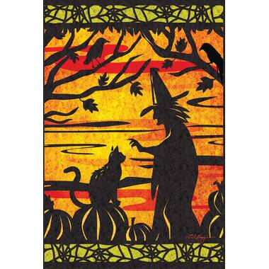 Flags Galore HALLOWEEN WITCH LADY GROUP GARDEN FLAG 