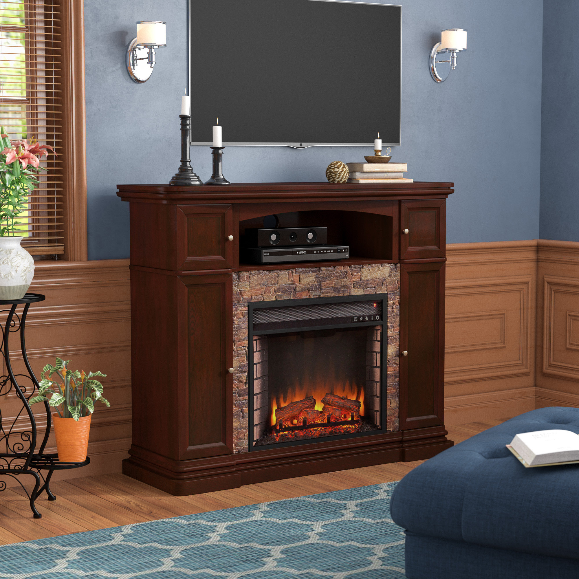 Kitsco Boyer Media Electric Fireplace Reviews Wayfair