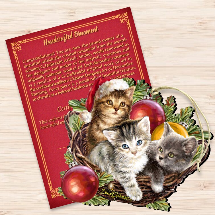 Details about   Plethora of Cats and Kittens Pattern Wood Christmas Tree Holiday Ornament 