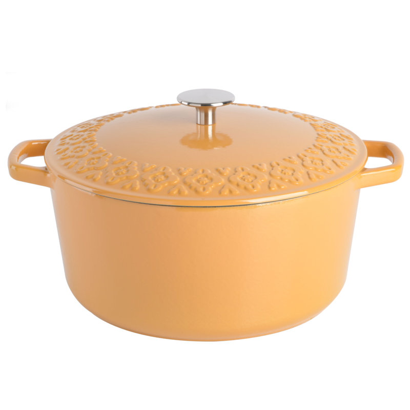 Spice By Tia Mowry Savory Saffron Enameled Cast Iron Casserole With Lid