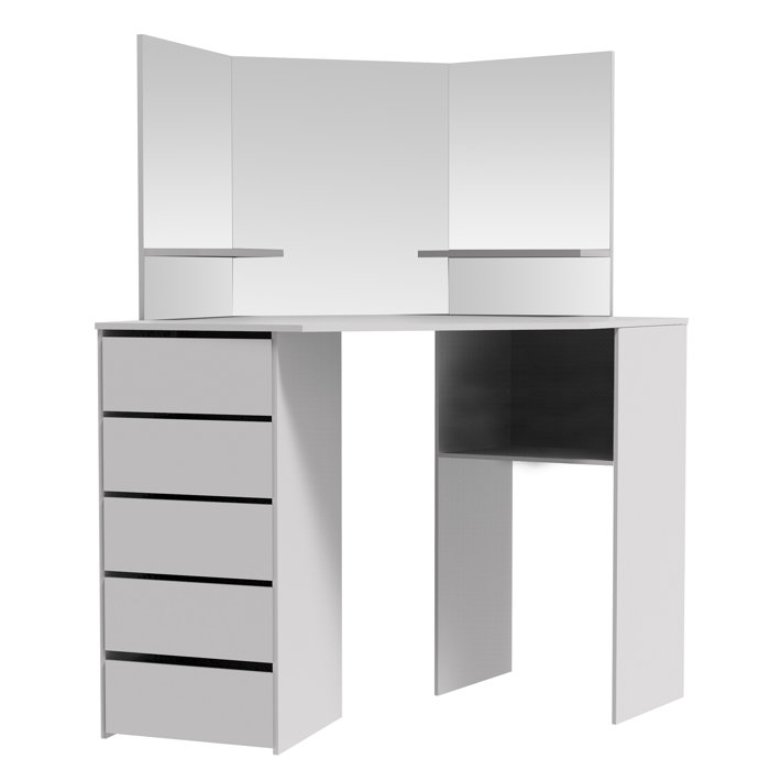 Trule Teen Cormier Corner Makeup Vanity With Mirror Reviews