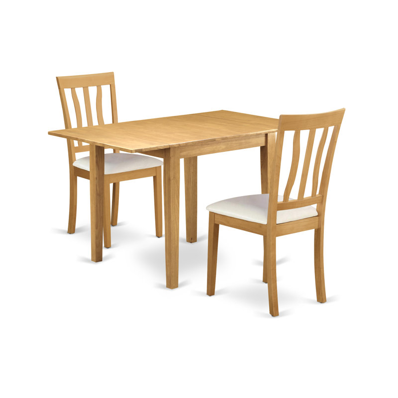 Winston Porter Kitchen Dining Table Set 3 Piece 2 Outstanding Kitchen Chairs An Attractive Wooden Dining Room Table Oak Colour Faux Leather Oak Finish Wooden Frame Wayfair Ca
