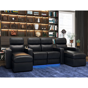 Go to store & view more images Red Barrel Studio Leather Home Theater Sofa (Row of 4)