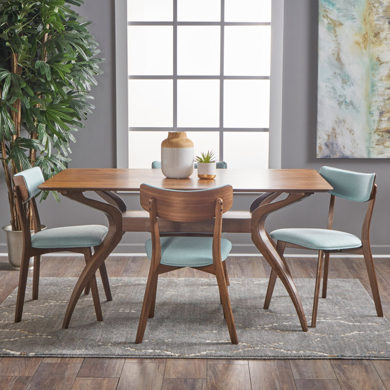 Allmodern Taurean 5 Piece Solid Wood Dining Set Reviews Wayfair