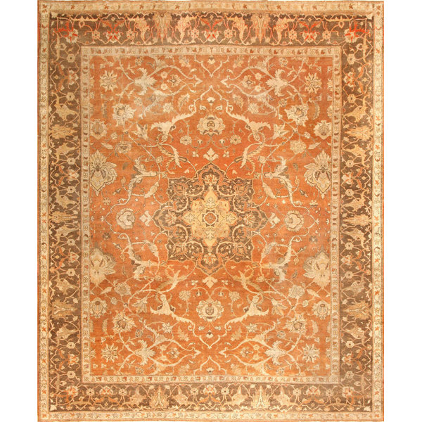 Nazmiyal Collection Amritsar Decorative Indian Antique Orange Area
