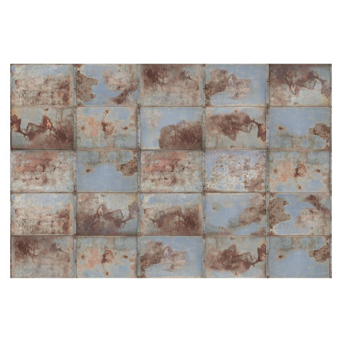 Shabby Industrial Metal Look 3.2m x 4.8m Textured Matt Peel & Stick Wall Mural East Urban Home