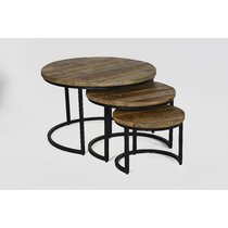 Nest of Tables Urban Acacia with Real Slate Inlay Nest of 3 Tables SL15