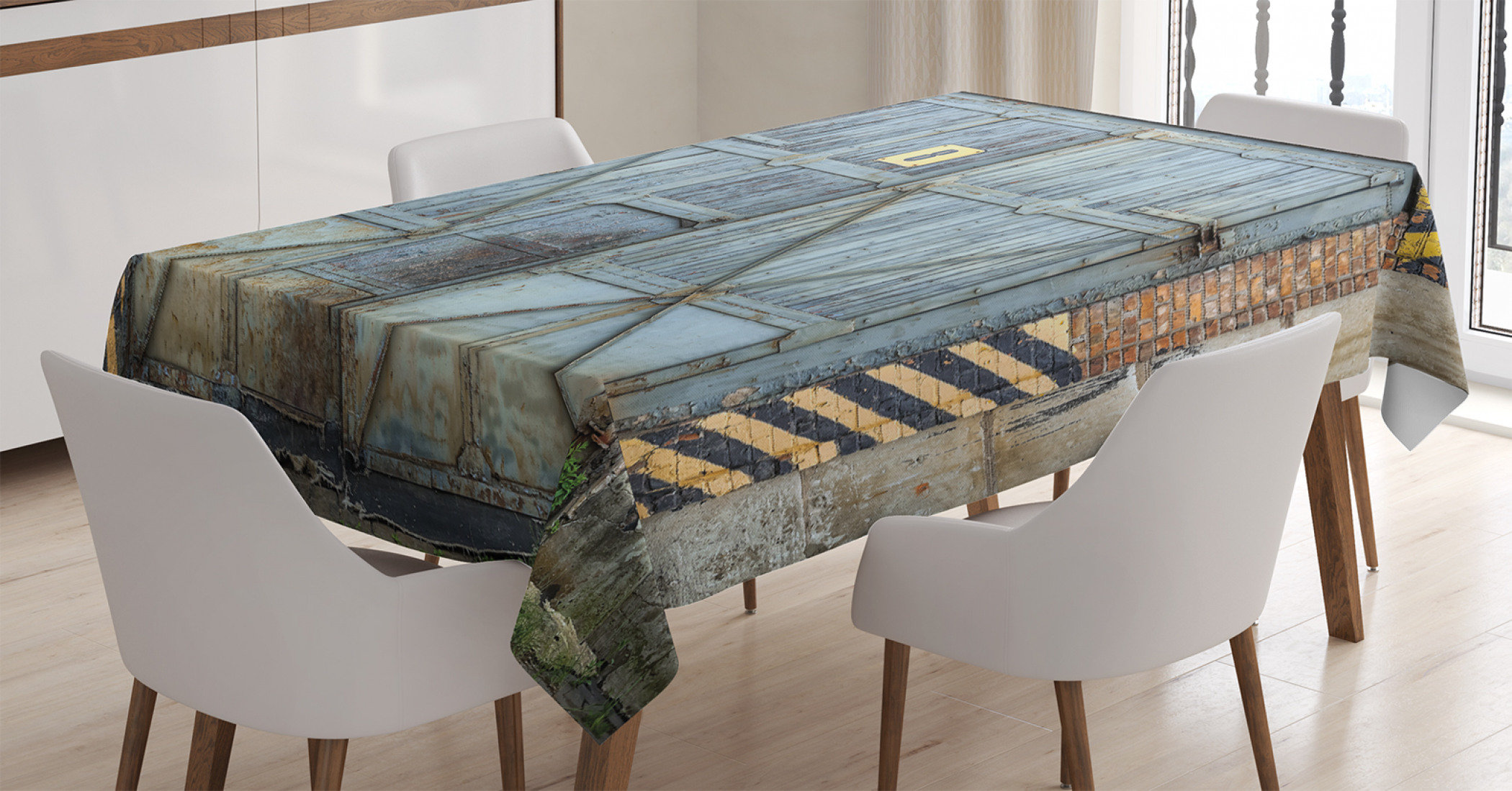 East Urban Home Ambesonne Industrial Tablecloth Old Wooden