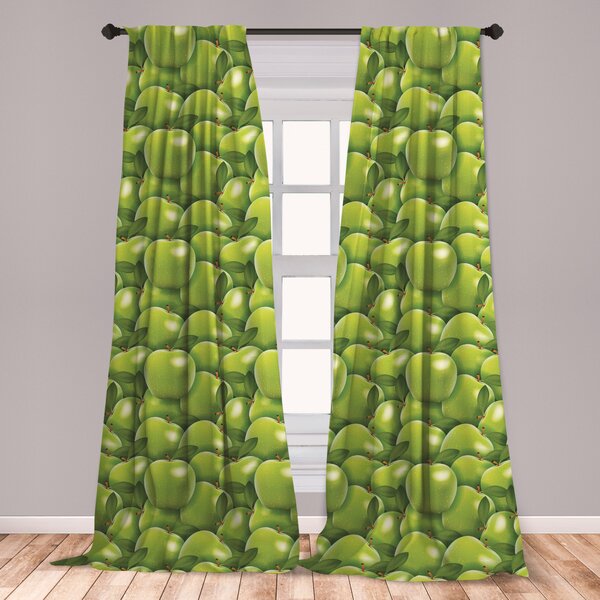 Curtains Drapes Valances 3 Pc Country Apple Decor Cafe Curtain
