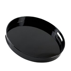 Dexter Round Black Lacquer Serving Tray