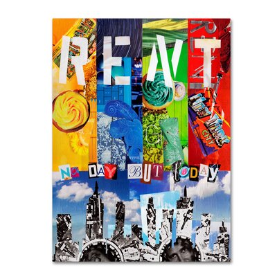 'Rent' Graphic Art Print on Wrapped Canvas Trademark Fine Art Size: 32