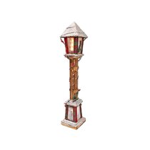 warm white led snow tipped wooden lamp post