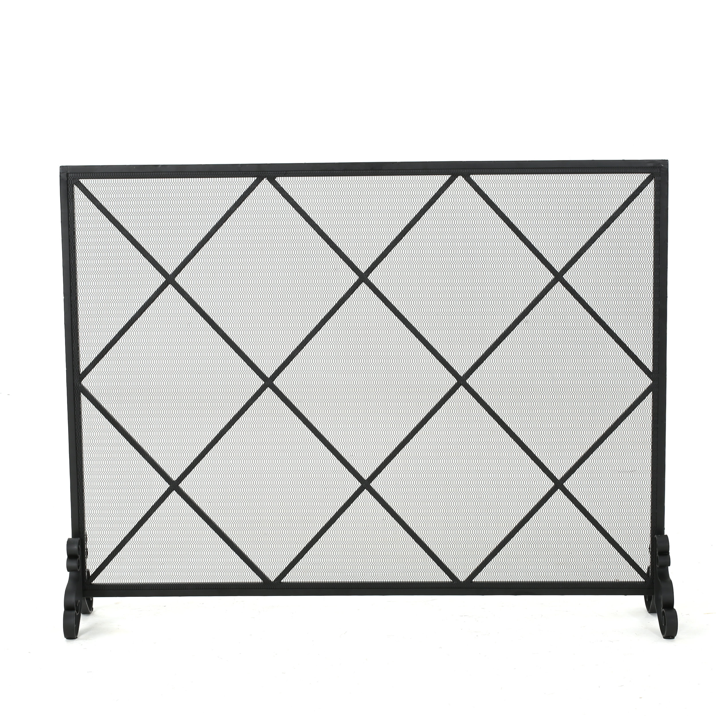 Fleur De Lis Living Tepper Single Panel Iron Fireplace Screen