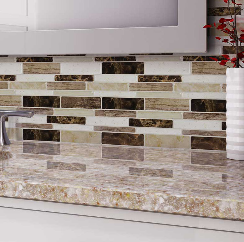 Mosaictileoutlet 10 X 10 Vinyl Peel Stick Mosaic Tile In Beige Brown Reviews Wayfair