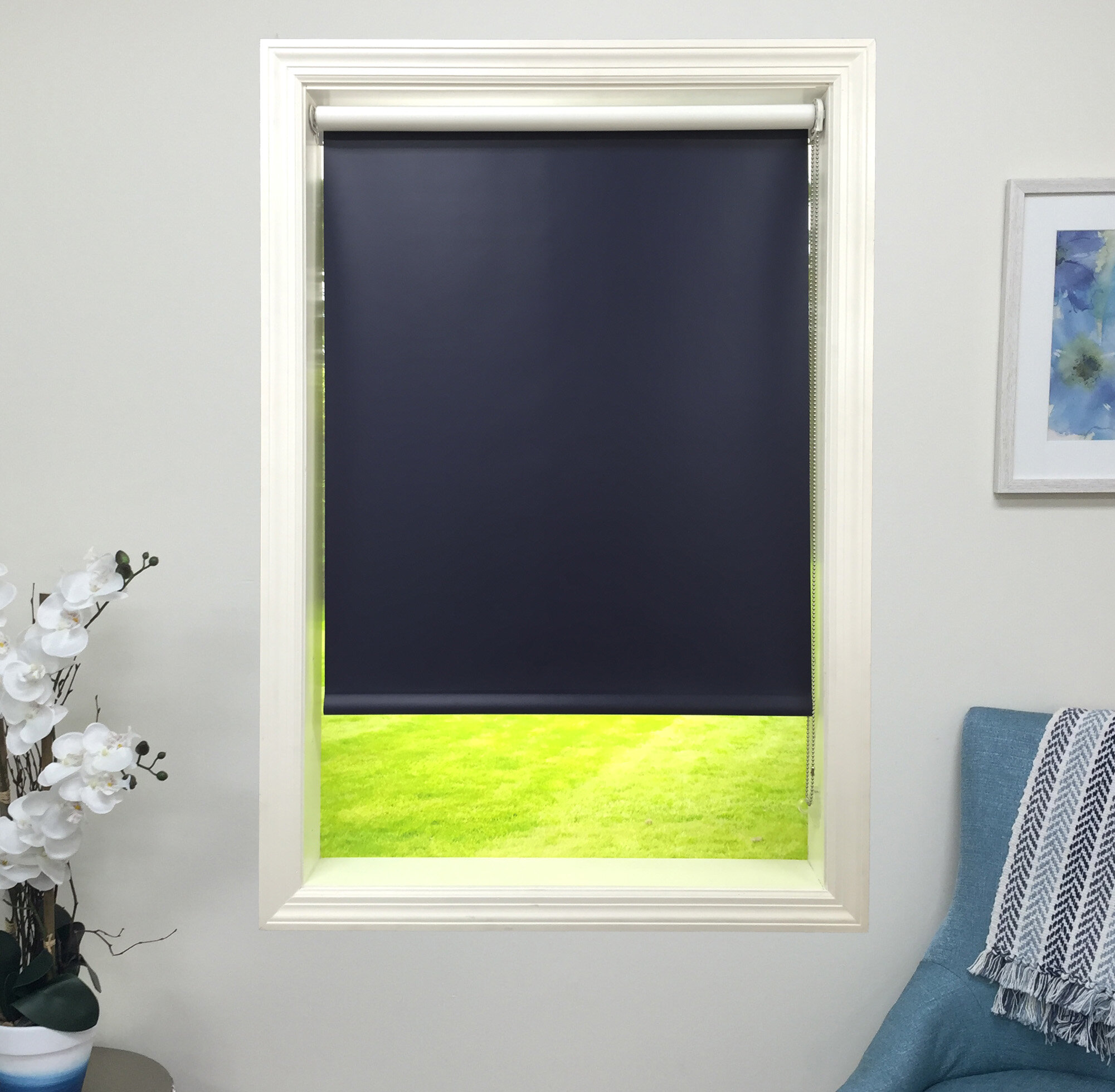 New Black-out Roller Blinds Bedroom Blue Different Size Selectable 