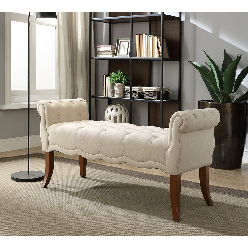 Ophelia Co Campbell Roll Arm Upholstered Bench Reviews Wayfair