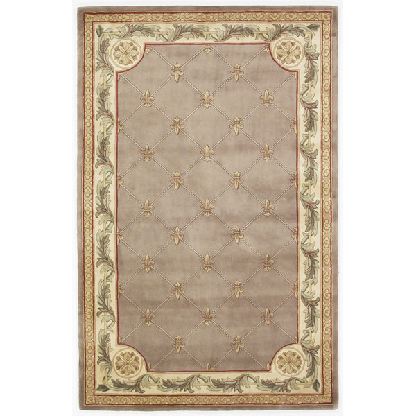 Astoria Grand Totternhoe Taupe Fleur De Lis Rug Reviews Wayfair
