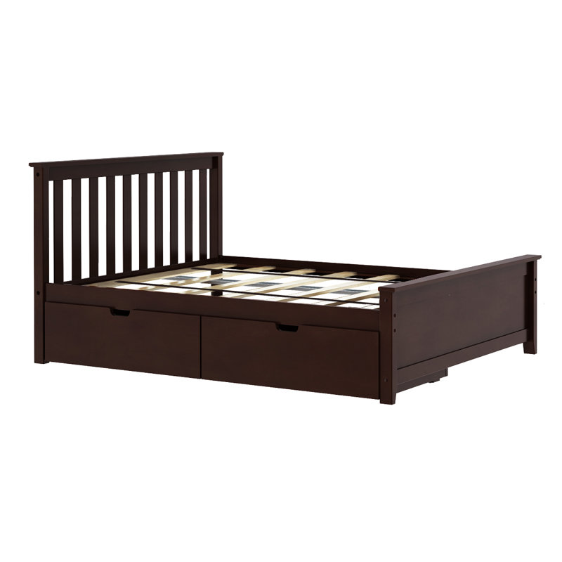Solid Wood Full Platform Bed With Under Storage Drawer Solid Wood Full Platform Bed With Under Storage Drawer