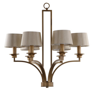 Go to store & view more images Tatum Crafstman 6-Light Shaded Chandelier by Alcott Hill