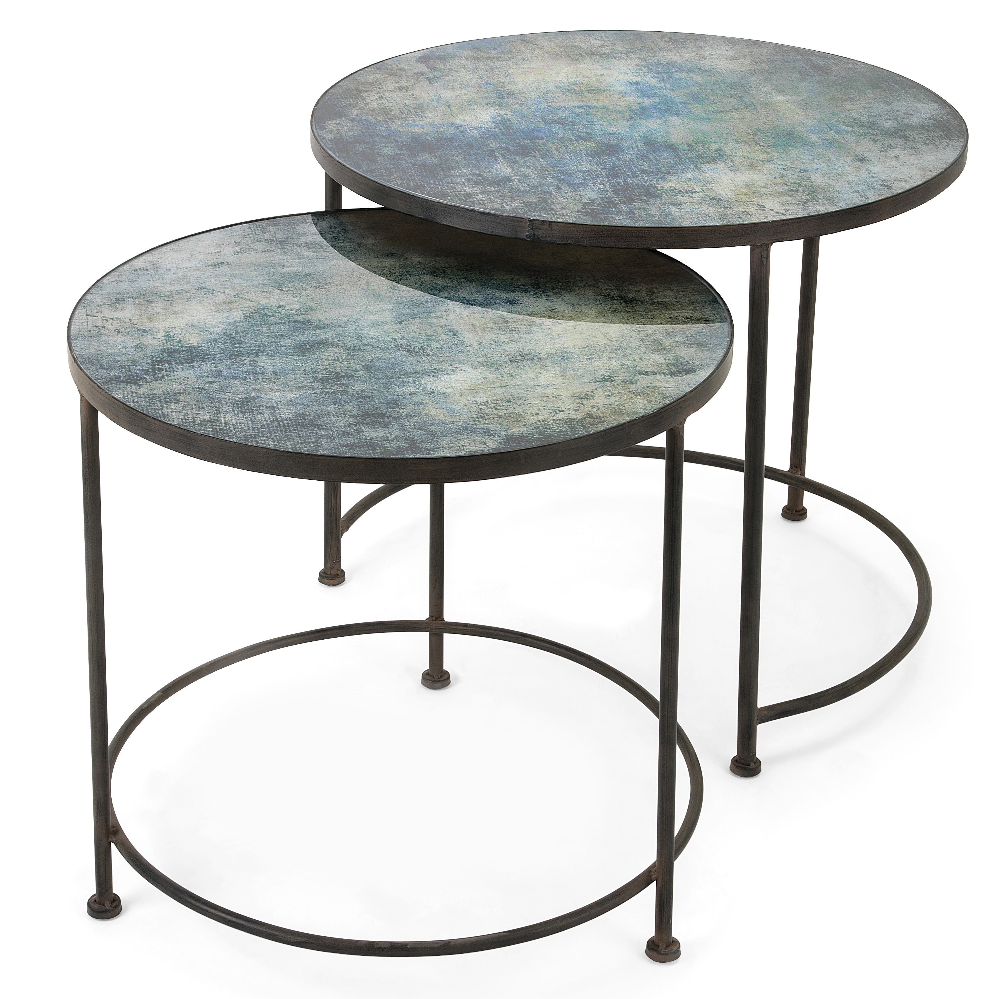 Brayden Studio Buskirk Metal And Printed Gl 2 Piece Nesting Brayden Studio Buskirk Metal And Printed Gl 2 Piece Nesting Tables Reviews Wayfair