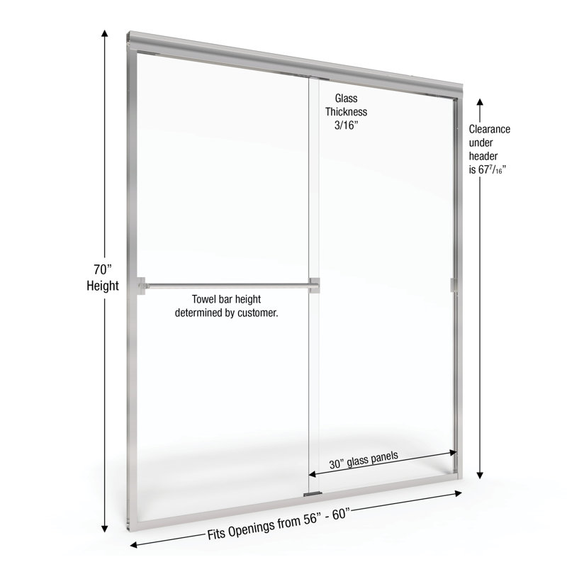 Basco Classic 60 X 70 Bypass Semi Frameless Shower Door Reviews Wayfair