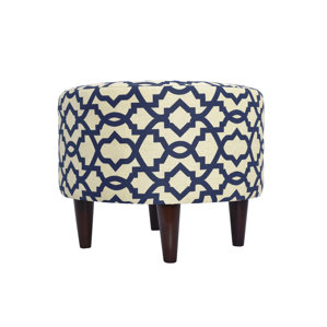 Devaney Round Upholstered Ottoman by Three Posts