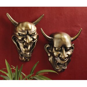 2 Piece Hannya Demon Mask Wall Du00e9cor Set