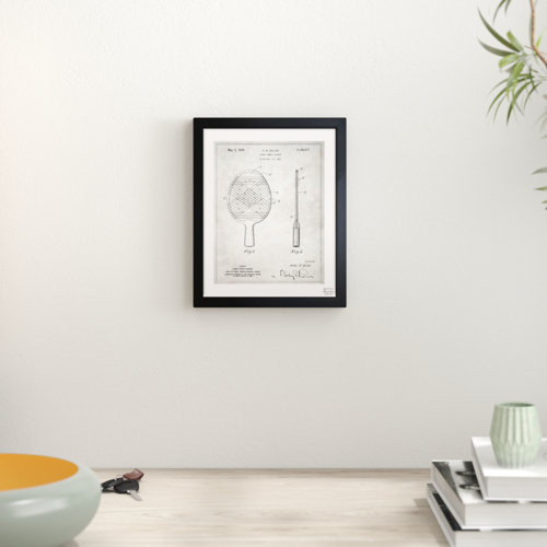 'Table Tennis Racket' Framed Graphic Art East Urban Home Size: 31cm H x 25cm W