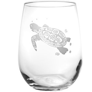 Sea Turtle 17 oz. Stemless Wine Glass (Set of 4)