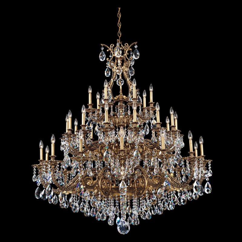 Schonbek Sophia 35 Light Candle Style Tiered Chandelier Wayfair Schonbek Sophia 35 Light Candle Style