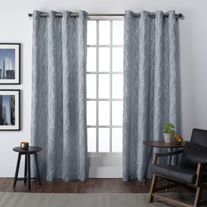 Hackmatack Nature/Floral Semi-Sheer Grommet Curtain Panels (Set of 2)