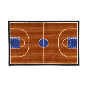 Fun Time Basketball Court Sports Area Rug