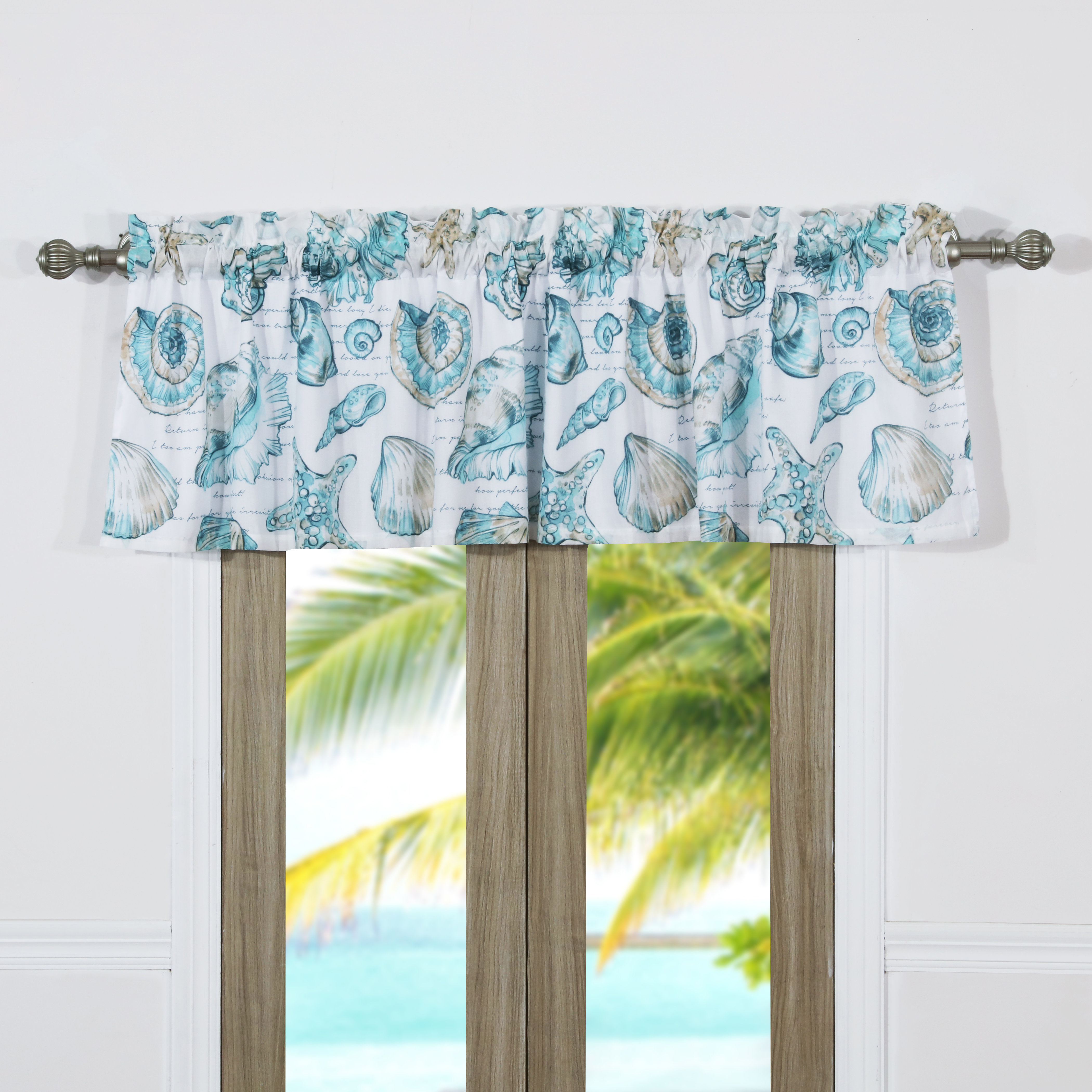 Costal Blue And White Wide Stripe Valance Curtain Custom Made From