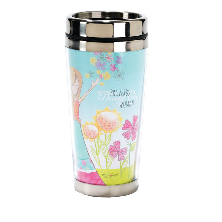 Proverbs 31 Woman 16 Ounce Stainless Steel Travel Mug with Lid 