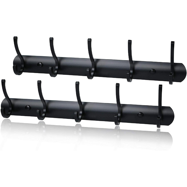 Rebrilliant Wall Coat Hooks Coat Rack Wall Mounted Coat Hooks Heavy Duty Metal Hook Rack For Clothes 5 Hooks 2 Packs Wayfair