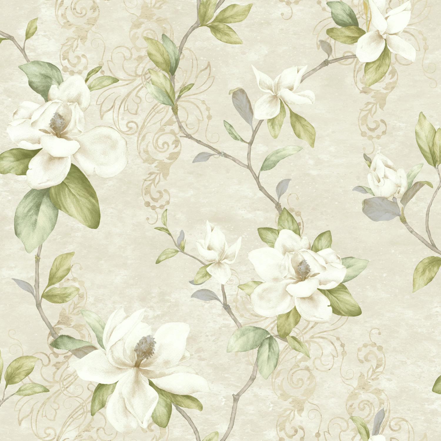 Ophelia Co Hiltz Magnolia Trail 33 L X 20 5 W Floral Medium Large Wallpaper Roll Wayfair