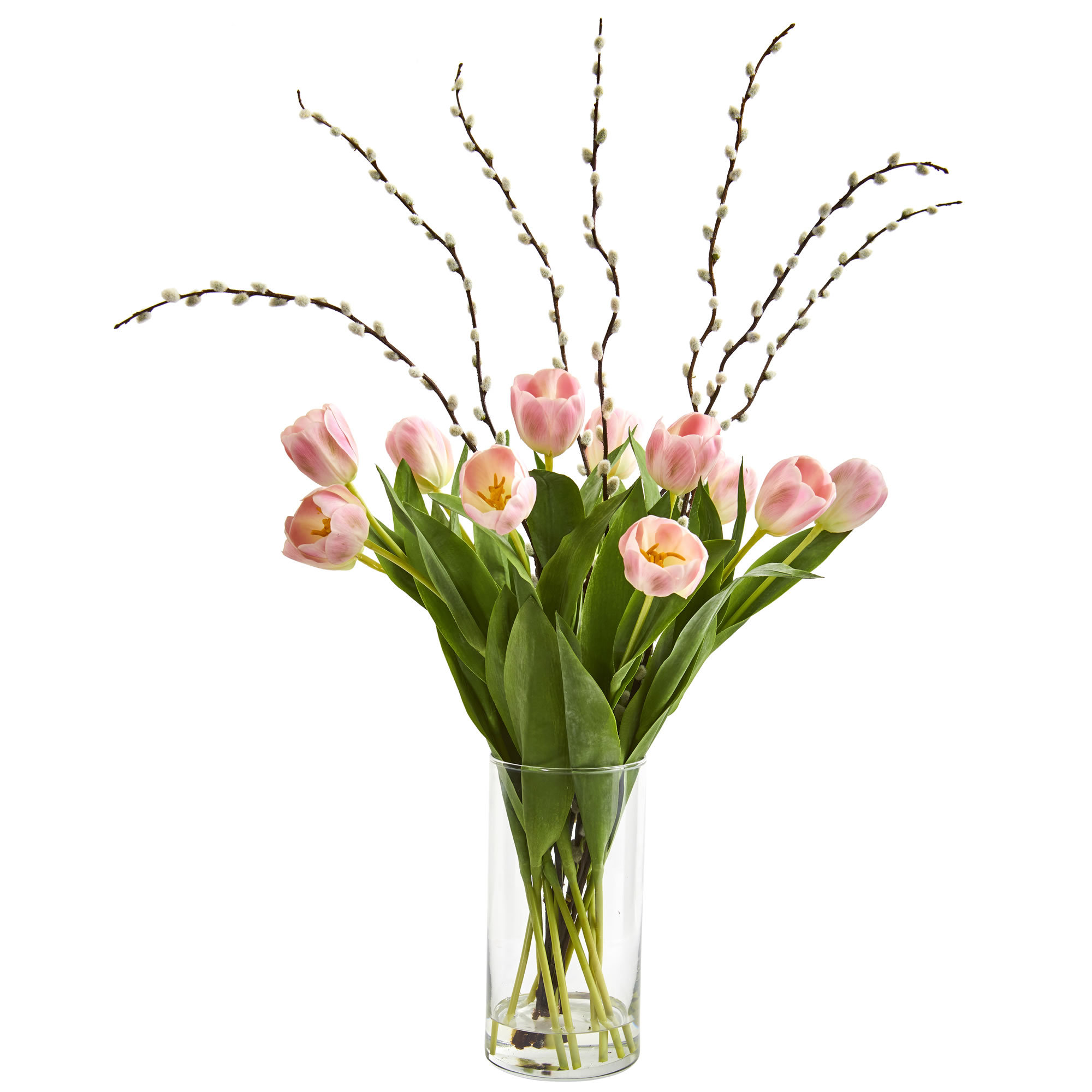 Artificial Tulips Fl Arrangement In Cylinder Vase Artificial Tulips Fl Arrangement In Cylinder Vase