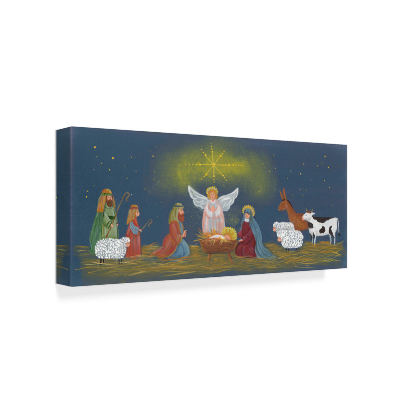 The Holiday Aisle Manger Scene Acrylic Painting Print On Wrapped Canvas Wayfair