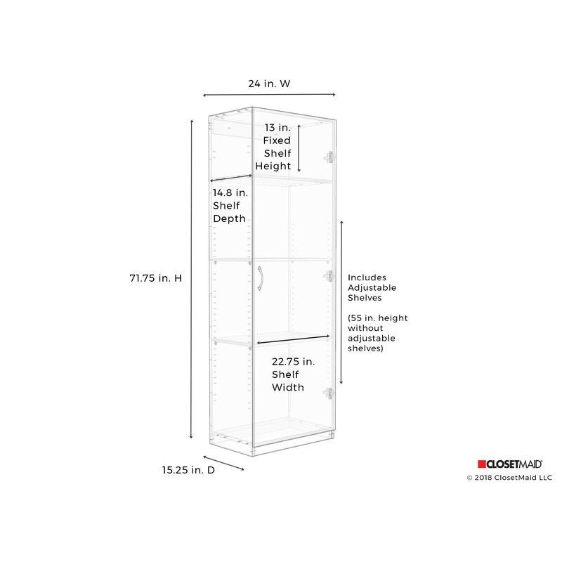Closetmaid 72 H X 24 W X 15 D Storage Cabinet Reviews Wayfair