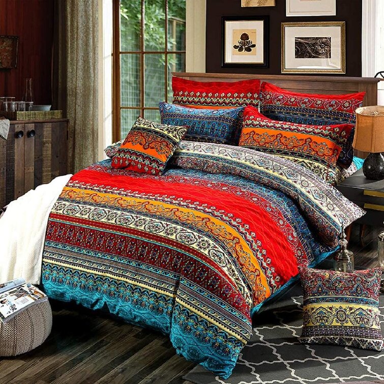 Best Bohemian 3 Pieces Exotic Style Patchowork Bedspread Quilt Set Queen