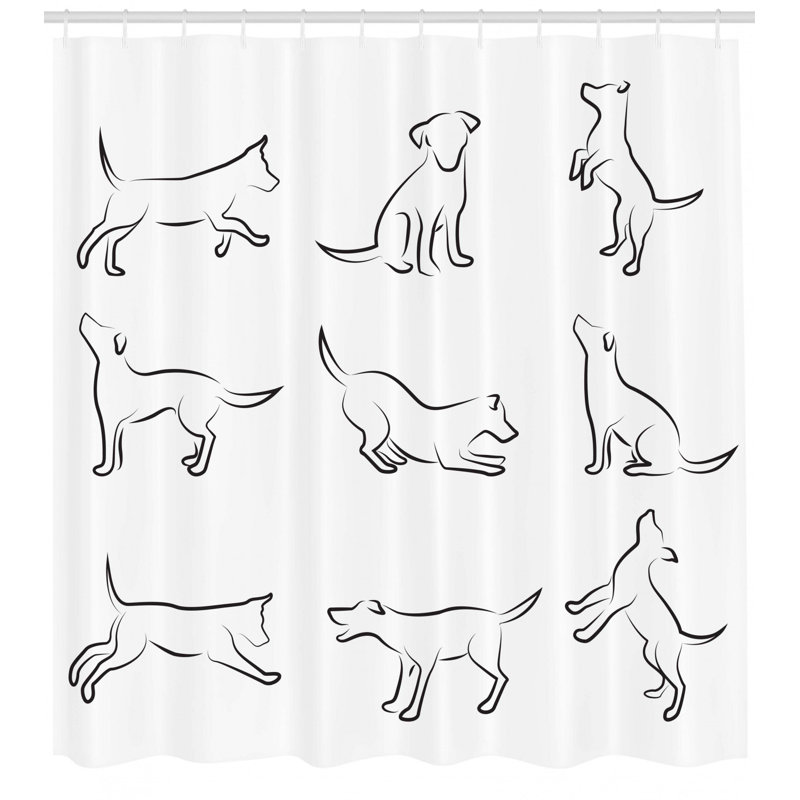 East Urban Home Dog Shower Curtain Set Hooks Wayfair