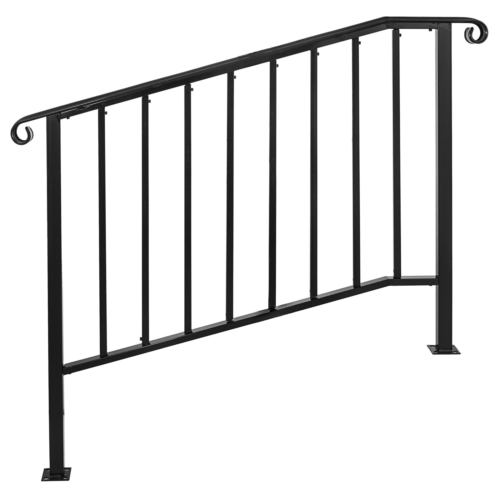 VEVOR Iron Handrail Picket Fits 4 Steps Stair Railing Hand Rail For Outdoor  Paver Step & Reviews | Wayfair