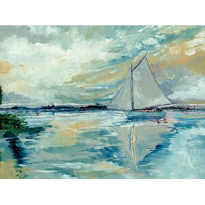 Boat on Broads Painting Print on Wrapped Canvas