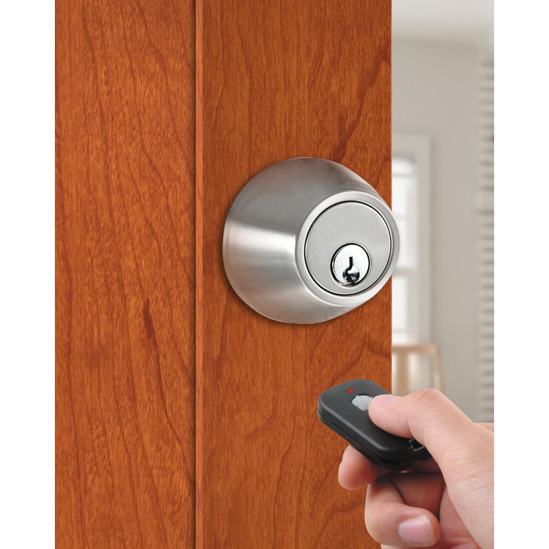 MiLocks WF-02SN Digital Deadbolt Door Lock with Keyless Entry via Remote Control for Exterior Doors Satin Nickel