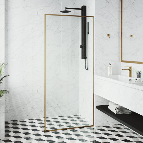 Shower Glass Panel Half Wall Wayfair
