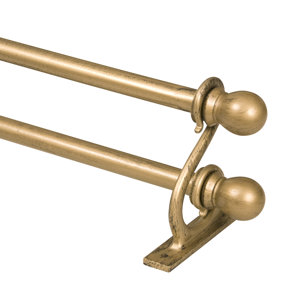 Decorative Ball Double Curtain Rod and Hardware Set