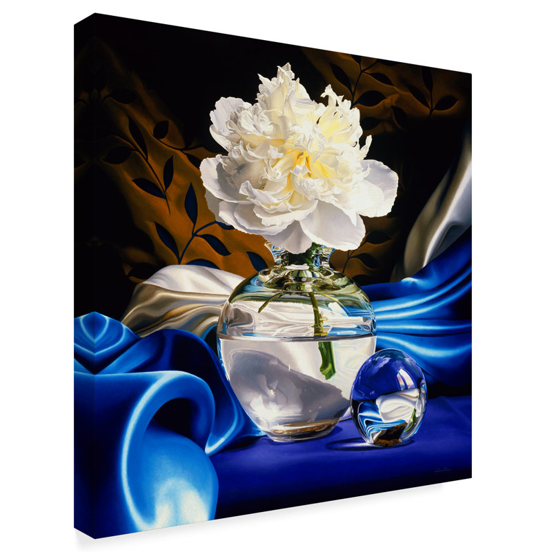 Trademark Art Solitaire White Flowers Acrylic Painting Print On