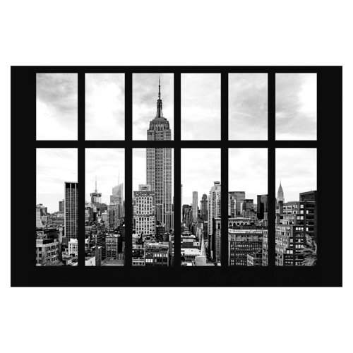 Window on the Empire State Building New York 1.9m x 2.88m Textured Matt Peel & Stick Wall Mural East Urban Home