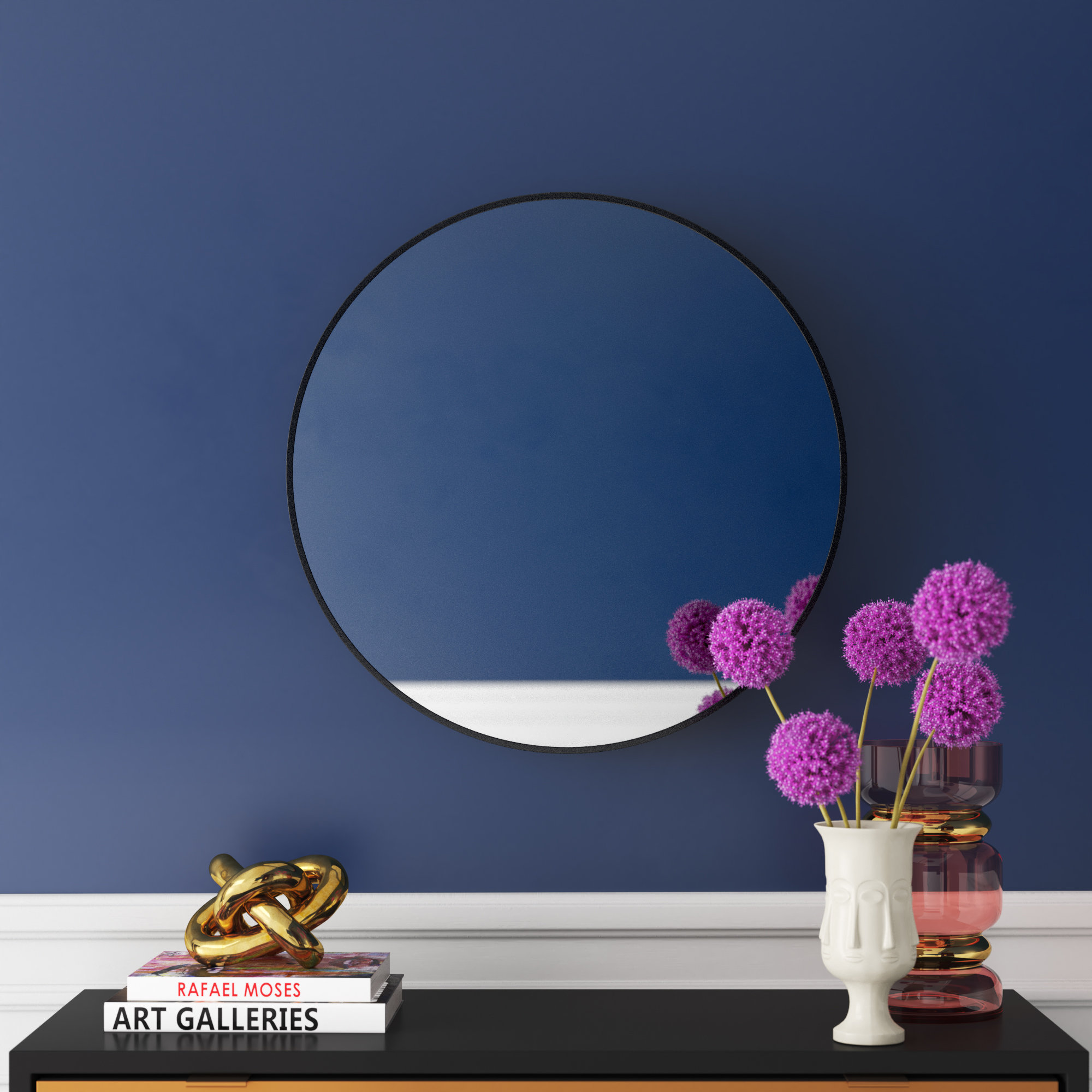 Etta Avenue™ Sia Round Metal Wall Mirror & Reviews Wayfair